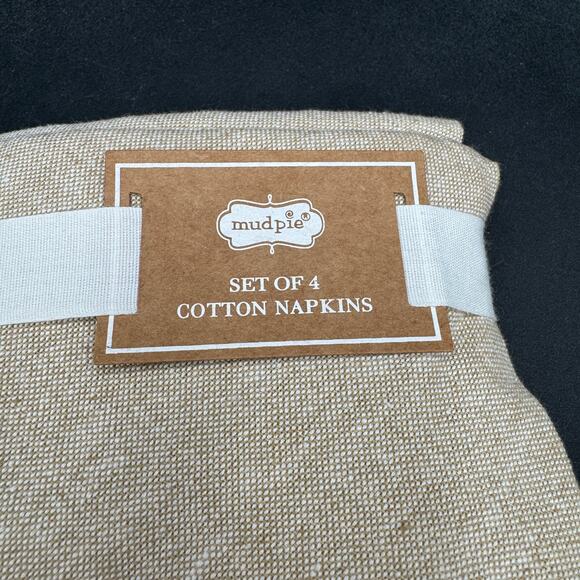 Linen K Napkins by Mud Pie set of 4 "K" Monogram NIB - Picture 3 of 6